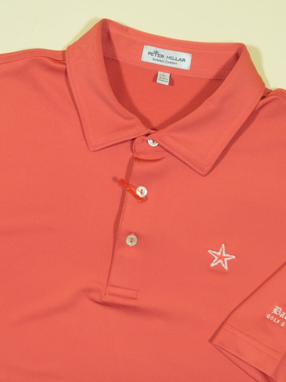 Peter Millar Summer Comfort Bakers Bay Golf Polo Shirt Mens L Solid Red New